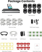 ZOSI C220 16CH 4K PoE Home Security Camera System, 16 Channel 4K 8MP NVR with 4TB HDD for 24/7 Record, 8 x 4MP(1440p) QHD 2.5K Dome IP Cameras Outdoor Indoor, Smart AI Human Detection, Two-Way Audio