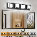 4-Light Bathroom Lighting Fixtures Over Mirror (5CCT, Dimmable), Black Led Modern Vanity Light for Bathroom (3000K/3500K/4000K/5000K/6000K)