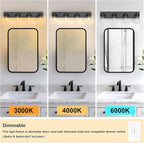 IZORRO Bathroom Vanity Light Fixture, 4-Light 27.5 Inch Matte Black Bathroom Light Fixtures Over Mirror, with Clear Glass Shade, Modern Farmhouse Vanity Lights, Rustic Restroom Lighting Fixtures