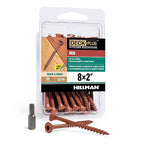 Deck Plus 2 Inch Epoxy Coated Exterior Wood and Fence Screws #8 x 2 Torx/Star Drive Included Coarse Thread, Outdoor Rust Resistant Decking Screw, Red, 50 Pieces | 42598