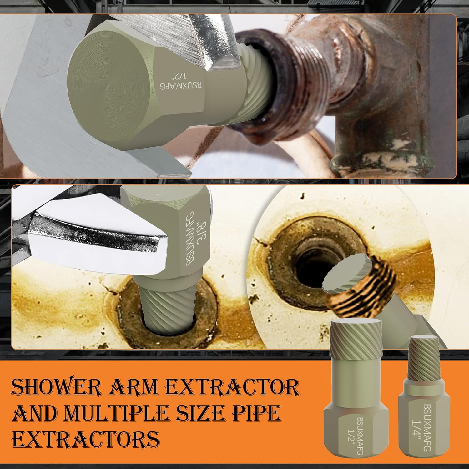 1.5" Tub Drain Extractor, 8PCS Pipe Nipple Extractor, Strong Grab Plumbing Tools, Remove The Old, Stubborn, Broken, Rusted Drain Tub Bathtub Stopper, with Solid Storage Case