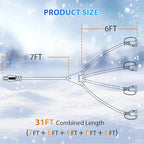 K KASONIC - 31FT Halloween Lights Outdoor Extension Cord with Mutil Outlets, ETL Listed Heavy Duty Electrical Cord with Protective Covers, Weatherproof Extension Cord for Outside, 16AWG/1625W, Green