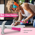 THINKWORK Pink Tool Set - 40 Piece General Household Hand Tool Kit with Storage Toolbox, Small Basic Tool Set Perfect for DIY, Home, Office, Garage and College Dormitory Use - Christmas Gift for Women