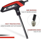 Topline 14-Piece T-Handle Hex Key Set, Metric&SAE, Long Arm Hex Keys, Portable Allen Wrenches Sets with Storage Rack for Basic Home Repair and Mechanics Maintenance