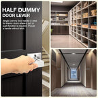 GOBEKOR 3 Pack Dummy Door Handles Satin Nickel Square Half Dummy Door Lever Single Side Pull Handle