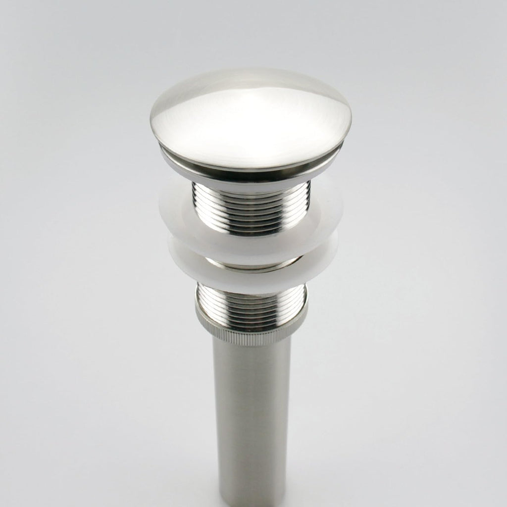 Brushed Nickel Pop Up Sink Drain Without Overflow, Bathroom Faucet Vessel Sink Drain Stopper 1-5/8" Without Overflow Fits 1.25" to 1.5" Drain Holes