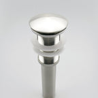 Brushed Nickel Pop Up Sink Drain Without Overflow, Bathroom Faucet Vessel Sink Drain Stopper 1-5/8" Without Overflow Fits 1.25" to 1.5" Drain Holes