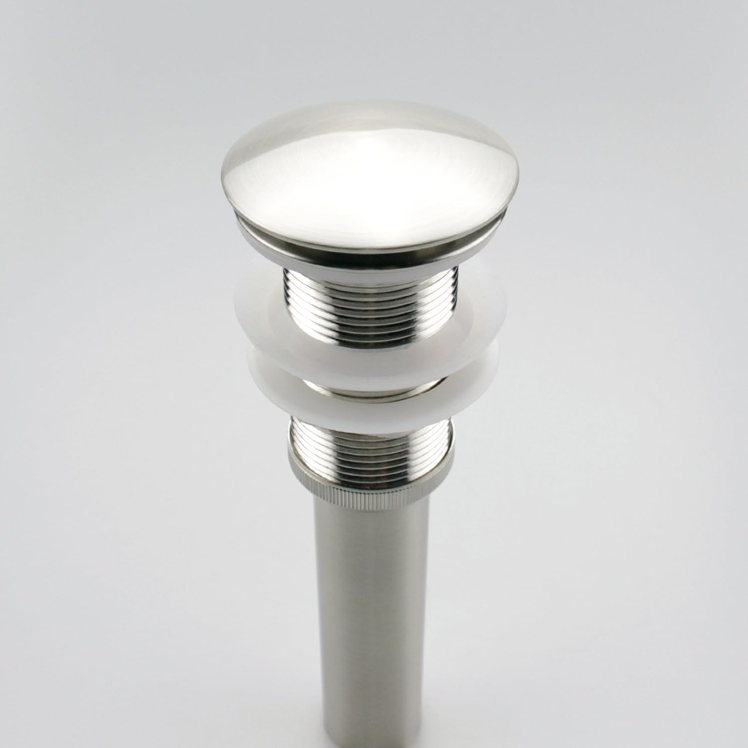 Brushed Nickel Pop Up Sink Drain Without Overflow, Bathroom Faucet Vessel Sink Drain Stopper 1-5/8" Without Overflow Fits 1.25" to 1.5" Drain Holes