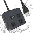 Outdoor Power Strip Weatherproof, KPQ IPX6 Waterproof Surge Protector Power Strip with 3 Outlets, 2 USB A & 1 USB C, 6Ft Heavy Duty Extension Cord for Indoor Outdoor