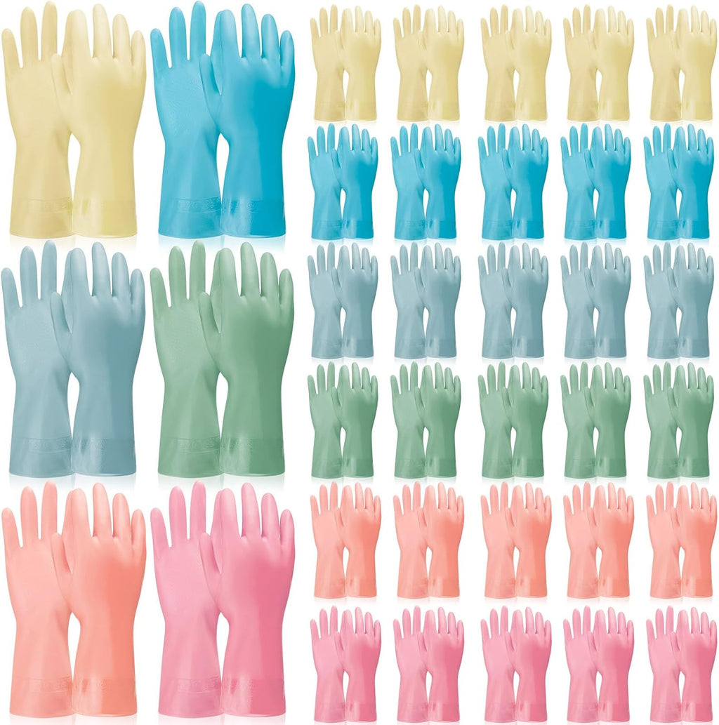 36 Pair Reusable Household Gloves Long Rubber Dishwashing Gloves Kitchen Cleaning for Dishes Clean Gardening
