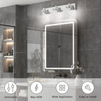 Aipsun Chrome Vanity Light for Bathroom 3 Light Farmhouse Bathroom Lights Fixtures Over Mirror with Clear Glass Shade(Exclude Bulb)