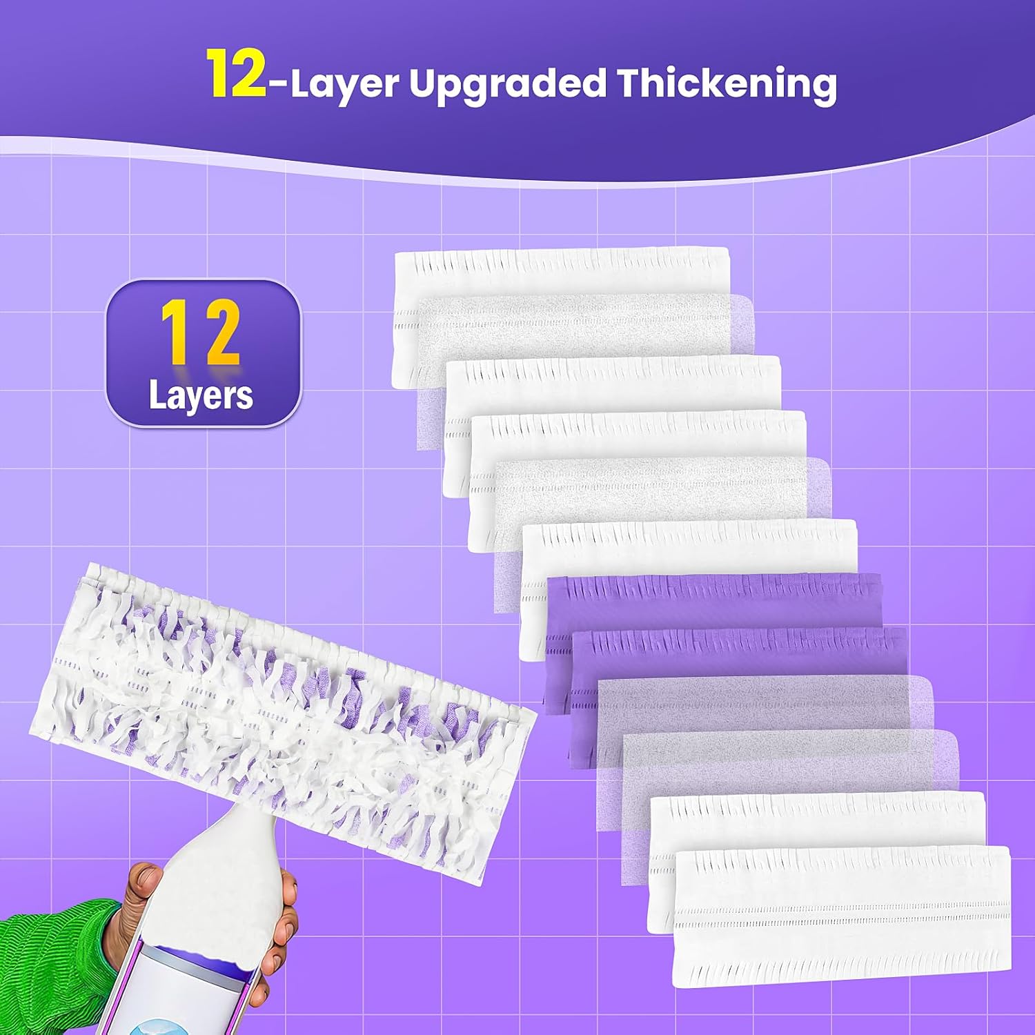 15 Pack Power Mop Pad Refills for Swiffer PowerMop Multi-Surface Mop, Powermop Multi-Surface Mop Pad Replacement Kit