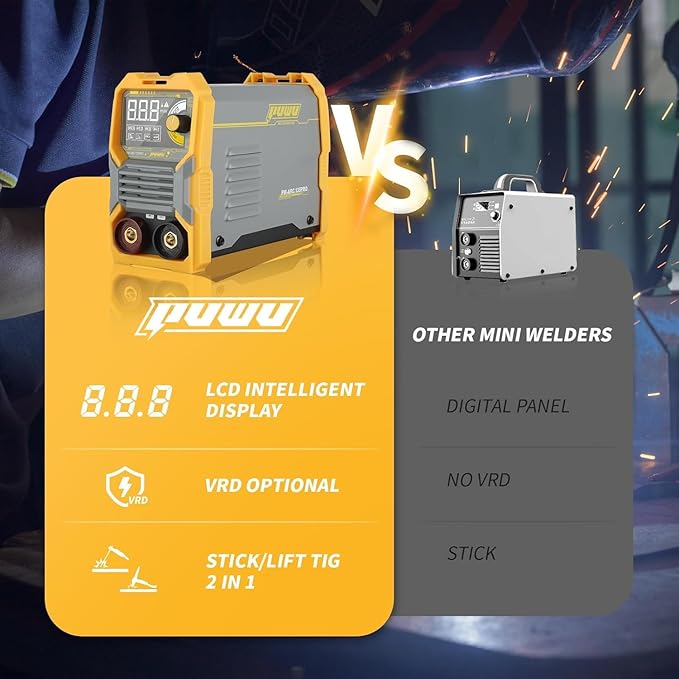 110V 135A Stick Welder Lift Tig Welder Digital Welding Machine with Overheat Protection,Electrode, Digital Screen, Quick Connector with Hot Start - MINI MMA Arc Welder