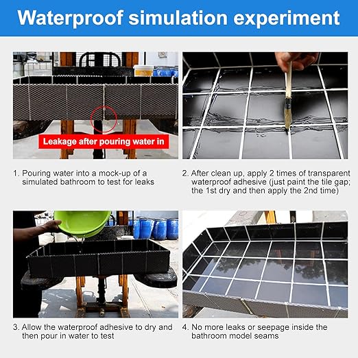 Polyurethane Waterproof Coating, Transparent Waterproof Sealant, 12 OZ Invisible Waterproofs Agent for Basement, Roof, Tile, Concrete, Cement
