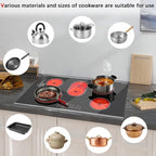 Karinear Electric Cooktop 36 Inch, 5 Burners Electric Stove Top, Built-in Glass Radiant Electric Ceramic Cooktop, Expandable Zones, Lock, Timer, Pause, Metal Edged Protection, 8400W 220~240v Hardwired