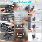Window Locks,(10 Sets) Sliding Window Locks with Key,Window Locks Security for Up and Down Windows,Adjustable Aluminum Window Stopper,Easv to Install Vertical Window AC Unit Security Lock (Gray)