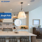 ELEGRP Dimmer Switch, Digital Dimmer Light Switch for LED Lights 150W, INC/HAL 450W, Single Pole LED Dimmer Switch, Needs Neutral Wire, Wall Plate Included, UL Listed, 6 Pack, Matte White