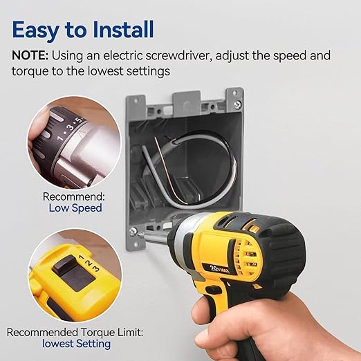 Old Work Box 2 Gang, 25 CU. in. Outlet Box, PVC, UL Listed, 96 Pack