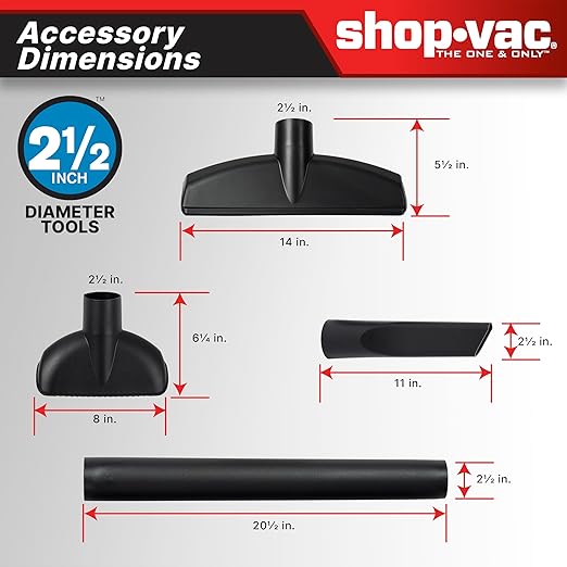 Shop-Vac 5801611 Wet Dry Vac with SVX2 Motor Technology, 16 Gallon, 2-1/2 Inch x 8 Foot Lock-On Hose, 150 CFM, (1-Pack) , Black
