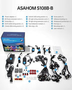 ASAHOM Permanent Outdoor Light Pro S108B, 100FT with 72 RGBCW 70lm LED, WLED Integration, AI Lighting, 30000 Lighting Effect Combination, IP67 Waterproof for Halloween Christmas and Daily Decor, Black