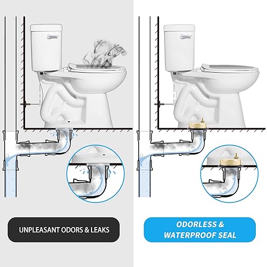 Extra Thick Toilet Wax Ring with Reinforced Polyurethane Core and PE Flange for Sealing Odors and Water Leaks Toilet Wax Ring for 3" and 4" Downspouts