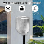 20 Amp GFCI Outdoor Electrical Outlet Box, Nonmetallic Heavy Duty Box IP66 Waterproof and NEMA 5-20 Self Test GFCI Outlet Kit, 3.15 Inch Deep, Lockable, Clear/Gray, UL Listed