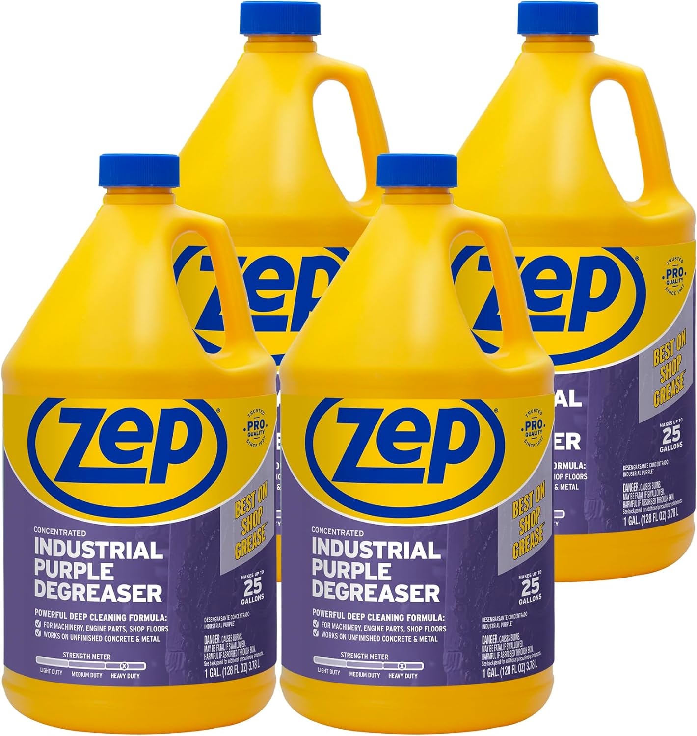 Zep Industrial Purple Cleaner and Degreaser Concentrate - 1 Gallon (Case of 4) R45810 Most Powerful Deep Cleaning Formula