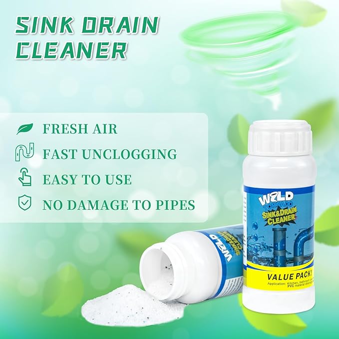 Drain Cleaner Powder, Powerful Pipeline Dredging Agent, Kitchen Unblocker, Sink and Drain Cleaner Powder for Kitchen Toilet（6Pcs）