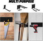 AIRTOON Garage Tool Organizer, 48 Inch Garage Organizer Wall Mounted Storage System with 9 Hooks, Max Load 500lbs Garage Storage for Garden Tools, Shovels, Trimmers, Hoses