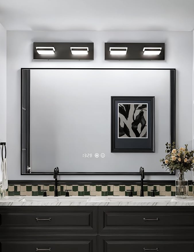 VOLISUN 5CCT Dimmable Bathroom Light Fixtures Over Mirror, Modern Bathroom Vanity Light Fixtures, 360°Rotatable Head, Black LED Vanity Lights for Bathrooms(15.5-Inch)