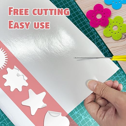 25 Sheets Clear Double Sided Adhesive Tape - Heavy Duty Sticky Crafts Tape Sheets for DIY Art, Tumbler Wrapping, Home Decoration, Scrapbooking (Strong & Removable)