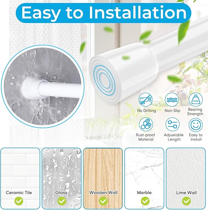 1 Pack Window Security Bars 15.7"-27.5" Adjustable Sliding Glass Door Lock Bars Window Stopper Safety Stick Lock Bars with Rubber Tips for Home, 2.2 cm in Diameter