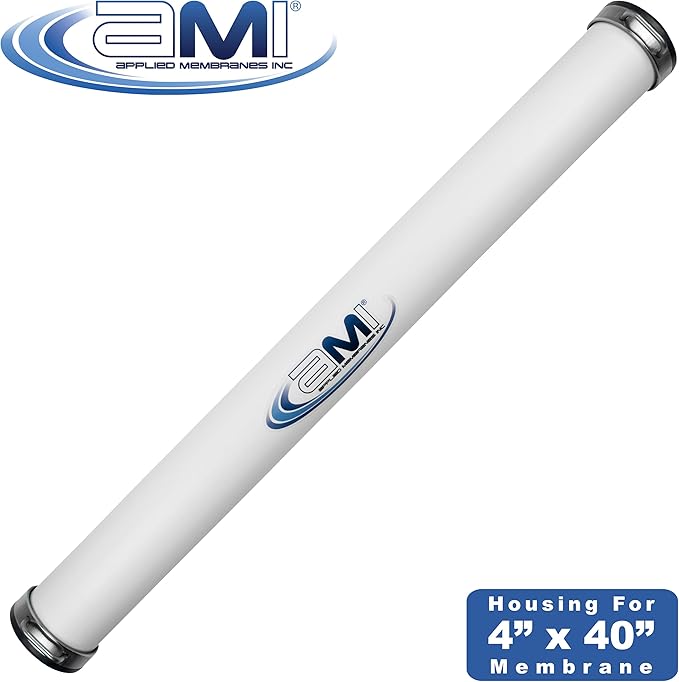 APPLIED MEMBRANES, INC. 4x40 RO Membrane Housing | PVC RO Pressure Vessel for 4" x 40" RO, UF, NF, MF Membrane Element | Commercial Water Treatment | 200 PSI | U-Pin Style | PV4040PWG