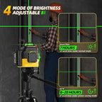 IKOVWUK Laser Level with Tripod, Laser Level 3x360° Self Leveling 12 Green Line, Rechargeable Battery 2 x 3000 mAh & Type-C Charging Port, Compact Adjustable 1.6M Tripod & Carry Pouch Included