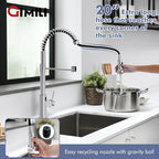 GIMILI Chrome Touchless Kitchen Faucet with Pull Down Sprayer, Motion Sensor Smart Hands-Free Activated Single Hole Spring Faucet for Kitchen Sink