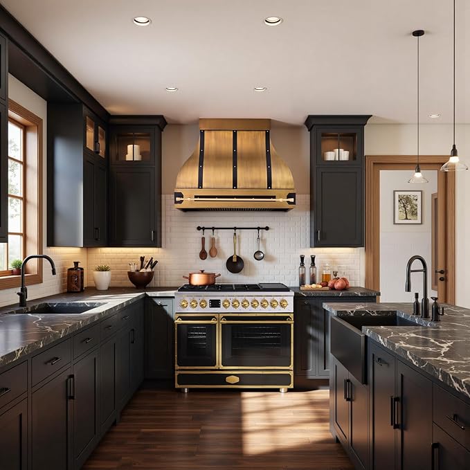 Akicon 48" Freestanding Gas Cooktop Oven Combo, Features 8 Sealed Burners, 6.7 Cu.ft Rapid Convection Oven, Convertible Fuel (NG/LP), Durable Cast Iron Grating (MBGBGGA1)