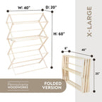 Pennsylvania Woodworks Clothes Drying Rack: Solid Maple Hardwood Laundry Rack for Bedding, Blankets, Towels & More, Heavy Duty, Folding Drying Rack Made in USA, No Assembly Needed, Extra Large