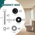 4PCS M6 Universal Toilet Tank to Bowl Bolts Kit, Heavy Duty Toilet Tank Bolts and Washers, 304 Stainless Steel Toilet Seat Bolts Kit, with Extra Long Nut Easy to Install (ΦM6, 4)