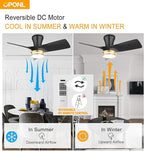 30" Black low profile Ceiling Fan with Light, with Gold Trim Ring, Large Air Volume, flush mount ceiling fan for Bedroom Kitchen Dining room Patio