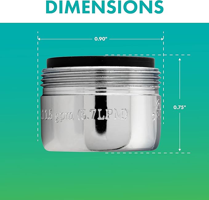 Niagara Conservation 1.5 GPM 0.9-in. Pressure-Compensating Standard Bubble-Spray Faucet Aerator in Chrome, 2-Pack FA012CPB1-WS-2 | CA Compliant Bathroom Sink Faucet and Kitchen Sink Aerator