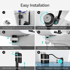 R&T A1350 Quiet Toilet Fill Valve Toilet Universal Tank Parts Replacement, Water Saving Toilet Repair Kit