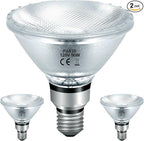 90 Watt Outdoor Floodlight Bulbs Par38, 120V 90W Halogen Flood Light Bulbs Dimmable, 2 Pack Indoor/Outdoor Floodlight Bulbs Soft White 2800K, Halogen Reptile Heating Bulbs E26 4050LM