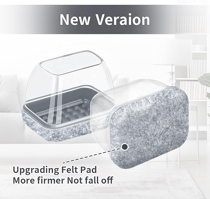 Ezprotekt 16 Pcs Rectangle Grey Felt Chair Leg Floor Protectors for Hardwood Floors, Rectangle Silicone Chair Leg Caps, Furniture Leg Covers Cups for Chair Table (Fit W :0.6-0.8", L: 0.9-1.3")