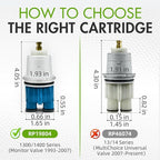 RP19804 Shower Cartridge for Delta Monitor 1300/1400 Series Shower Faucet Single Handle, Replacement Monitor Single Function Pressure Balance Cartridge, Including Shower Valve Bonnet Nut