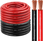 4 Gauge Battery Cable Copper Wire, 5FT Red+5FT Black 4 AWG Welding Cable Standard USA OFC Wire for Automotive, Battery, Solar, Marine and Generator
