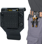 MELOTOUGH Magnetic Tool Holder Strong Magnetic Belt Clip for Screws,Nails,Wrench,Hammer,Pliers,Screwdriver,Trowel,Sockets - Fits Up to 2.7" Belt (Black)