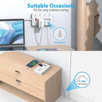 Flat Plug Extension Cord 15 Ft, SMNICE Surge Protector Power Strip with 8 Widely Spaced Outlets and 6 USB(1USB C) Ports, Wall Mount Long Charging Station for Dorm Home, Office Accessories, White