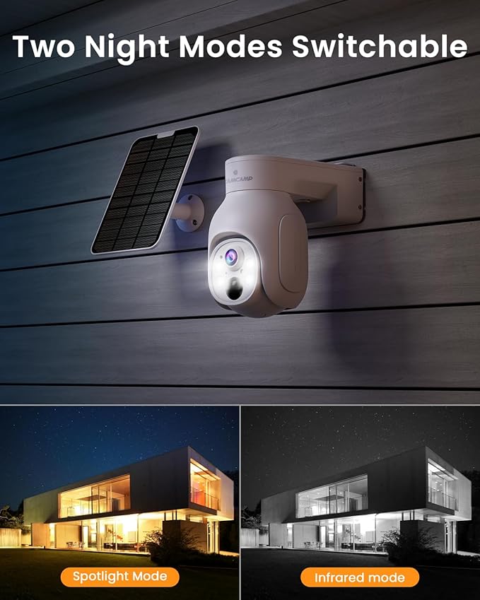 2K Solar Powered Security Cameras Wireless Outdoor, No Subscription, 6-Cam Pack, Home Security Camera System, 360° Pan & Tilt, Color Night Vision, 5G & 2.4G WiFi, 500GB HDD 10CH NVR, Motion Detection