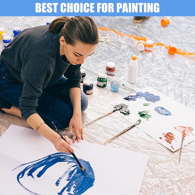 5 Pieces Plastic Drop Sheets for Painting, Waterproof and Dust-Proof Clear Cloth for Furniture Cover, 9x12 Feet Tarps