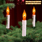 Halloween Flicker Flame Light Bulbs, 12 Pack C7 Orange Flickering Light Bulb, 1W E12 Flame Candelabra Bulbs for Candle Chandelier Outdoor String Lights Party Halloween Christmas Decoration